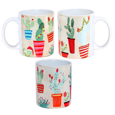 Christmas Lights Cactus Mug