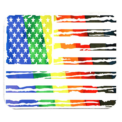 LGBTQ Distressed USA Flag Mousepad