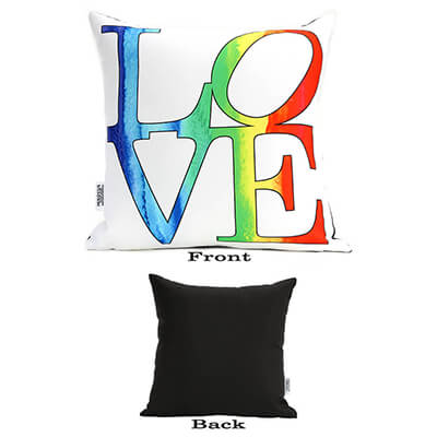 Love Rainbow 14in Throw Pillow
