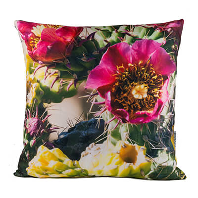 Pink Cactus Flower 14in Throw Pillow