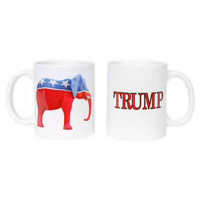 Red, White & Blue Republican Elephant & Trump Mug