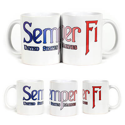 Semper Fi Red, White and Blue Gradient Mug