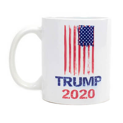 Trump 2020 Grunge with USA Flag Mug