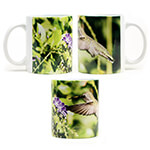Purple Flower Humming Bird Mug