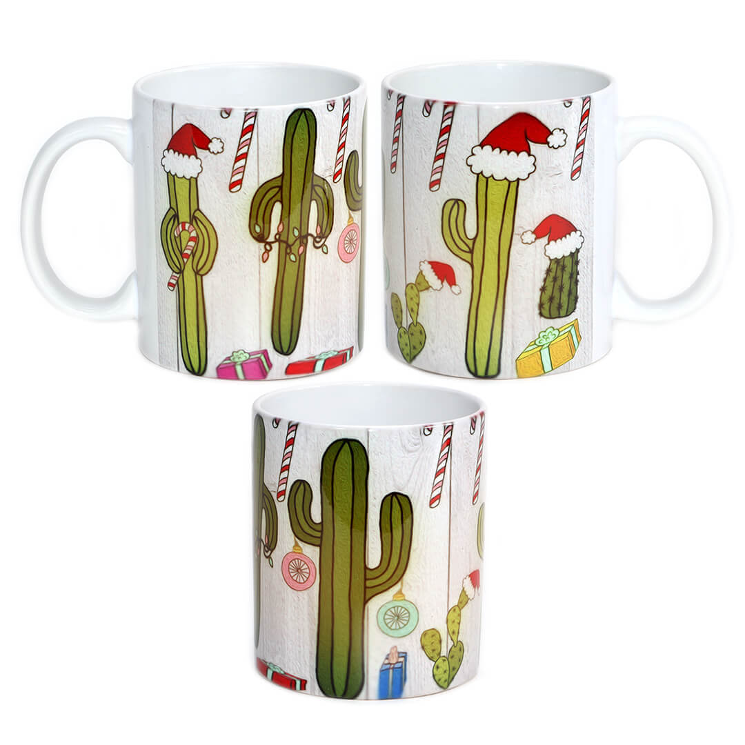 Cactus Adorned for Christmas Mug