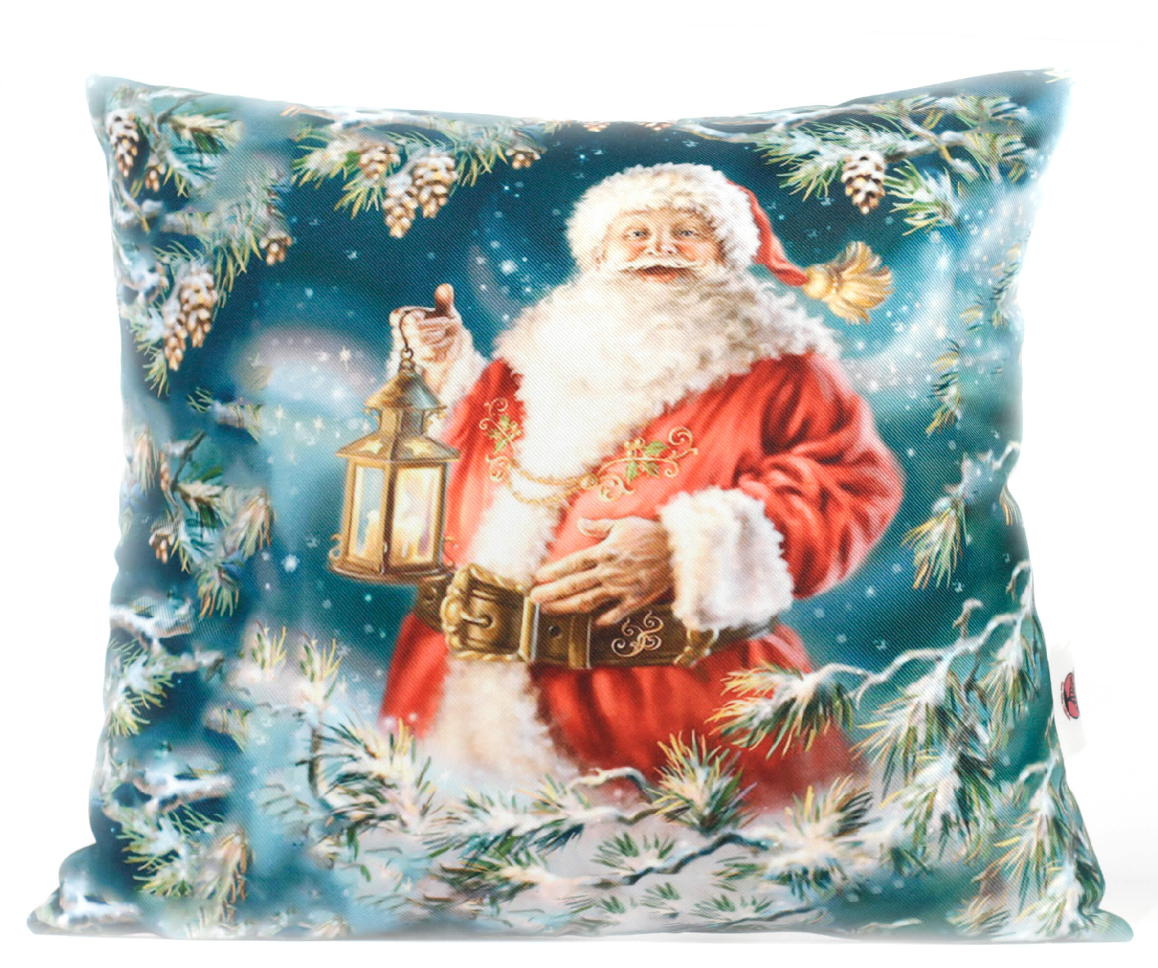 Santa Holding Lantern 14in Throw Pillow